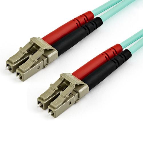 StarTech.com 10m (30ft) LC/UPC to LC/UPC OM4 Multimode Fiber Optic Cable, 50/125m LOMMF/VCSEL Zipcord Fiber, 100G Networks, Low Insertion Loss, LSZH Fiber Patch Cord