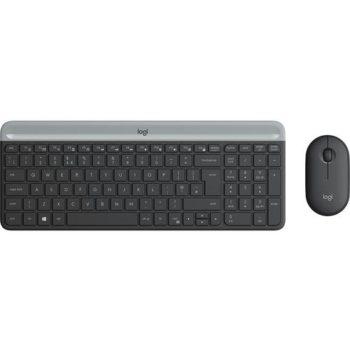 Logitech MK470 keyboard Mouse included USB QWERTY English Graphite
