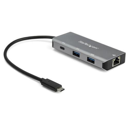 StarTech.com 3 Port USB C Hub with Gigabit Ethernet RJ45 GbE Port - 2x USB-A, 1x USB-C - SuperSpeed 10Gbps USB 3.1/3.2 Gen 2 Type C Hub Adapter - USB Bus Powered - Aluminum - Works w/TB3~3 Port USB C Hub with Gigabit Ethernet RJ45 GbE Port - 2x USB-A, 1x USB-C - SuperSpeed 10Gbps USB 3.2 Gen 2 Type C Hub Adapter - USB Bus Powered - Aluminum - Works w/TB3