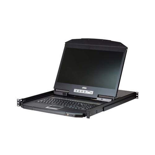 ATEN CL3108 rack console 47 cm (18.5) 1366 x 768 pixels Metal, Plastic Black 1U