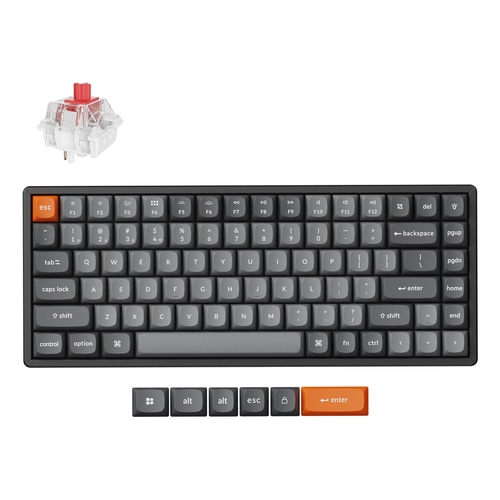 Keychron K2 Max keyboard Universal USB + RF Wireless + Bluetooth QWERTY UK English Black, Grey