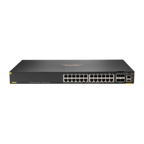 Hewlett Packard Enterprise Aruba 6300F 24-port 1GbE Class 4 PoE & 4-port SFP56 Managed L3 Gigabit Ethernet (10/100/1000) Power over Ethernet (PoE) 1U Grey