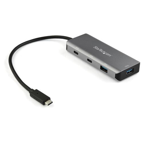 StarTech.com 4 Port USB C Hub w/ 2x USB A & 2x USB C - SuperSpeed 10Gbps USB Type-C 3.1/3.2 Gen 2 Hub - USB Bus Powered - Portable USB-C to USB Adapter Hub - Aluminum - 25cm(9.8) Cable~4 Port USB C Hub w/ 2x USB A & 2x USB C - SuperSpeed 10Gbps USB Type-C 3.2 Gen 2 Hub - USB Bus Powered - Portable USB-C to USB Adapter Hub - Aluminum - 9.8 (25cm) Cable
