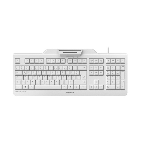 CHERRY SECURE BOARD 1.0 Corded Smartcard Keyboard, Light Grey, USB (QWERTY - UK)