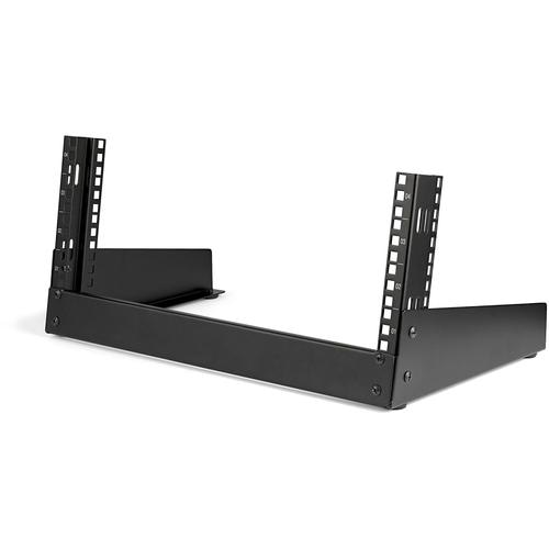 StarTech.com 4U 19 Desktop Open Frame Rack - 2 Post Free-Standing Network Rack Switch Depth for Patch Panel/Data/AV/IT/Communication/Studio/Computer Equipment 66lb Capacity w/Cage Nuts/Screws
