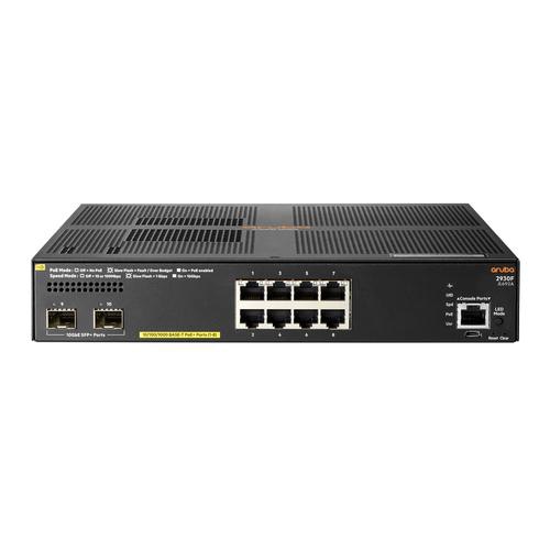 Hewlett Packard Enterprise Aruba 2930F 8G PoE+ 2SFP+ TAA Managed L3 Gigabit Ethernet (10/100/1000) Power over Ethernet (PoE) 1U Grey