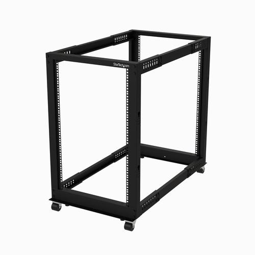 StarTech.com 18U 19 Open Frame Server Rack - 4 Post Adjustable Depth 22-40 Mobile - Free Standing Rolling Network/Computer Equipment Data Rack - Dell PowerEdge HP ProLiant ThinkServer