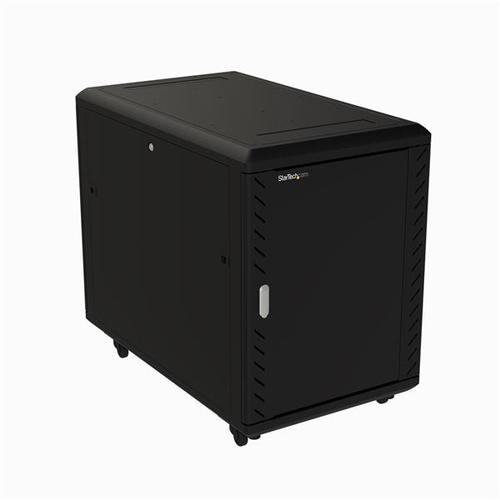 StarTech.com 15U 19 Server Rack Cabinet - 4 Post Adjustable Depth (6-32) Locking Knock Down Network/Computer Equipment Enclosure - Mobile w/Glass Door & Casters - HP ProLiant ThinkServer