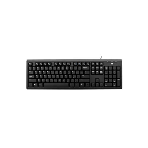 V7 KU200GS-DE Wired Keyboard, Black German QWERTZ Layout, TUV-GS