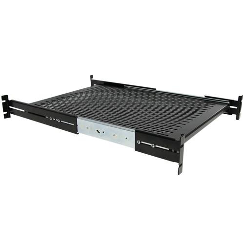 StarTech.com 2U Sliding Server Rack Mount Shelf - 20 to 30in Adjustable Mounting Depth - Vented - 50lb - Heavy Duty Universal 19 Rack Shelf for Equipment Rack - 24in Deep