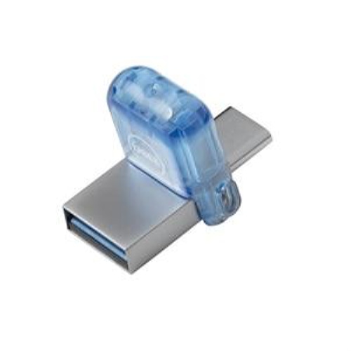 DELL AB135396 USB flash drive 128 GB USB Type-A / USB Type-C 3.2 Gen 1 (3.1 Gen 1) Blue, Silver