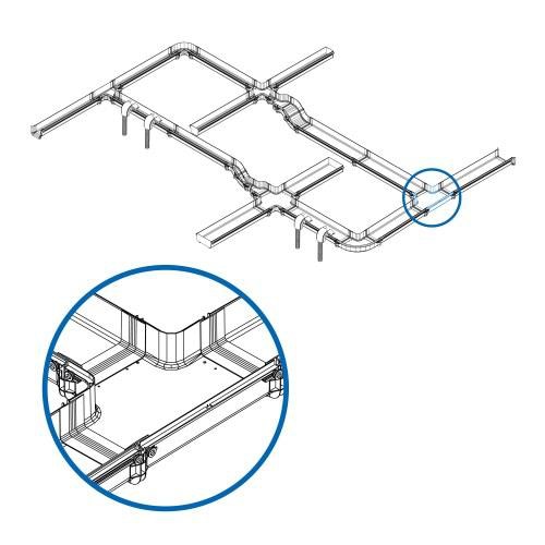 Tripp Lite SRFC10JUNT Toolless Horizontal 90-Degree T-Junction for Fiber Routing System, 240 mm (10 in.)
