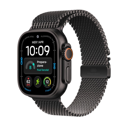 Apple Watch Ultra 4 GPS + Cellular 49mm Black Titanium Case with Black Titanium Milanese Loop - M