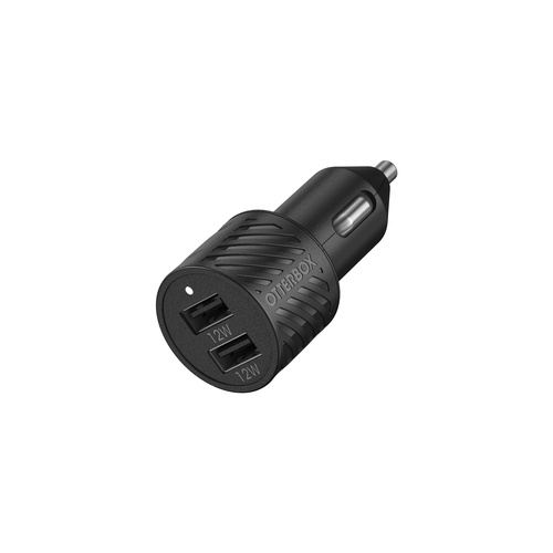OtterBox Car Charger 24W  2 X USB A 12W, black