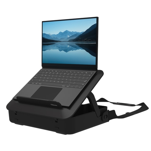 Fellowes Laptop Carry Case with Built-in Laptop Stand - Breyta Lockable Laptop Carry Case for Hybrid Working & Laptops Up To 14/4KG - Black