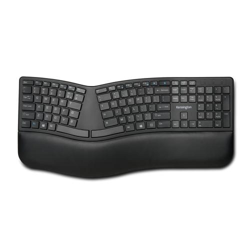 Kensington Pro Fit Ergo keyboard RF Wireless + Bluetooth QWERTY UK English Black