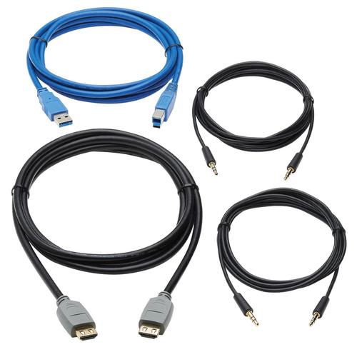 Tripp Lite P785-HKIT06 HDMI KVM Cable Kit for B005-HUA2-K and B005-HUA4 KVM, 4K HDMI, USB 3.2 Gen 1, 3.5 mm, 6 ft. (1.83 m)