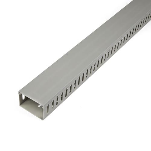 StarTech.com Open Slot Cable Management Raceway with Cover, 3(75mm)W x 2(50mm)H - 6.5ft(2m) length - 1/4(8mm) Slots, PVC Network Cable Hider/Wall Wire Duct, Max 180 Cables, UL Listed