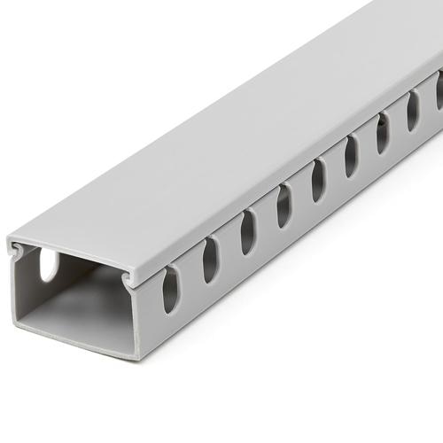 StarTech.com Open Slot Cable Management Raceway with Cover, 1-1/2(38mm)W x 1(25mm)H - 6.5ft(2m) length - 1/4(8mm) Slots, PVC Network Cable Hider/Wall Wire Duct, Max 20 Cables, UL Listed
