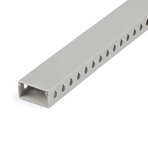 StarTech.com Open Slot Cable Management Raceway with Cover, 2(50mm)W x 1(25mm)H - 6.5ft(2m) length - 1/4(8mm) Slots, PVC Network Cable Hider/Wall Wire Duct, Max 25 Cables, UL Listed