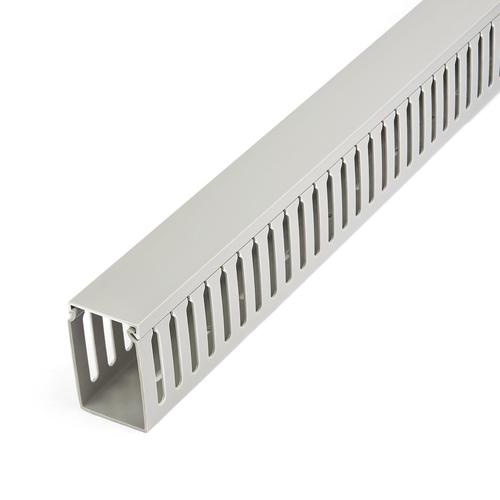StarTech.com Open Slot Cable Management Raceway with Cover, 2(50mm)W x 3(75mm)H - 6.5ft(2m) length - 1/4(8mm) Slots, PVC Network Cable Hider/Wall Wire Duct, Max 180 Cables, UL Listed