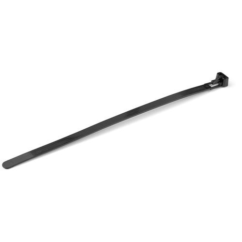 StarTech.com 8(20cm) Reusable Cable Ties - 1/4(7mm) wide, 1-7/8(50mm) Bundle Dia. 50lb(22kg) Tensile Strength, Releasable Nylon Ties, Indoor/Outdoor, 94V-2/UL Listed, 100 Pack - Black