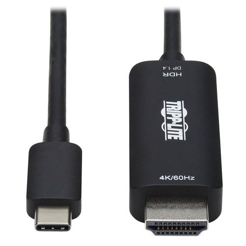 Tripp Lite U444-003-HDR4BE USB-C to HDMI Active Adapter Cable (M/M), 4K 60 Hz, HDR, HDCP 2.2, DP 1.4 Alt Mode, Black, 3 ft. (0.9 m)