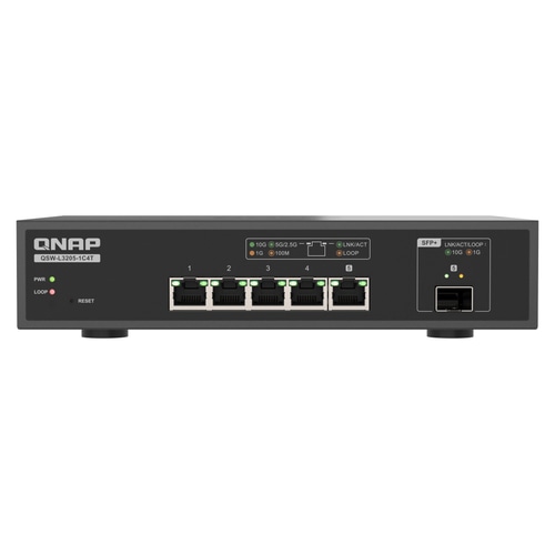QNAP QSW-L3205-1C4T 4 Managed 10G Ethernet (100/1000/10000) Desktop Black