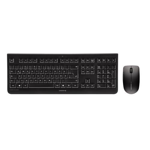 CHERRY DW 3000 keyboard Mouse included RF Wireless AZERTY Belgian Black