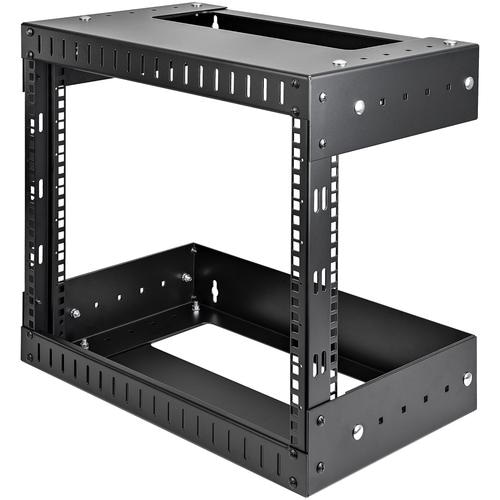 StarTech.com 8U 19 Wall Mount Network Rack - Adjustable Depth 12-20 2 Post Open Frame Server Room Rack for AV/Data/ IT Communication/Computer Equipment/Switch w/Cage Nuts & Screws