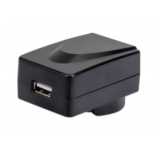 Manhattan Wall/Power Mobile Device Charger USB-A International (Clearance Pricing), USB-A Port, For use in Europe, UK, USA and Australia (interchangeable adaptor), Phone Charger, Three Year Warranty, Black