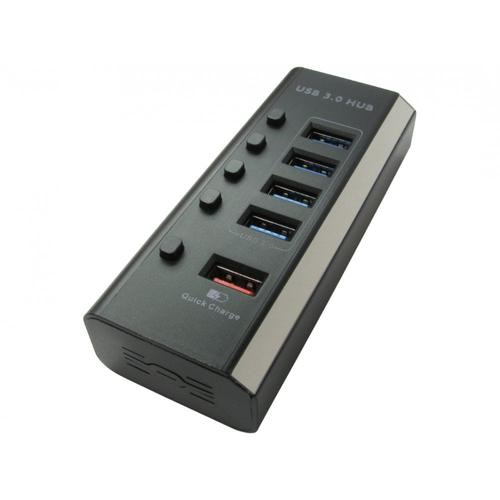 Cables Direct NLUSB3-422P interface hub USB 3.2 Gen 1 (3.1 Gen 1) Type-C 5000 Mbit/s Black