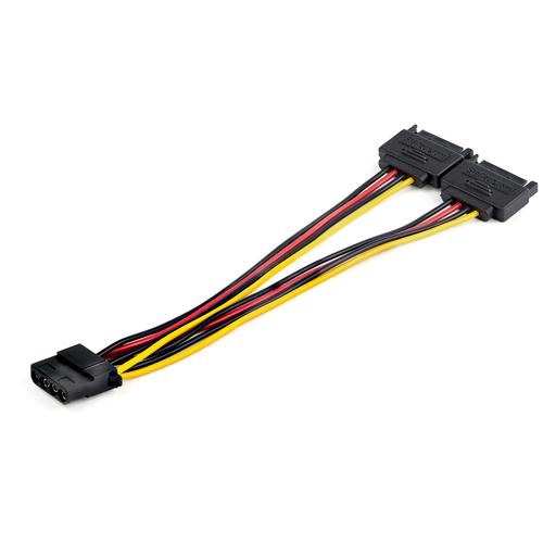 StarTech.com Dual SATA to LP4 Power Doubler Cable Adapter  2 SATA to 4 Pin LP4 Internal PC Peripheral Power Supply Connector  SATA Y Cable  Male/Female  18 AWG Wire  9 Amps/108W