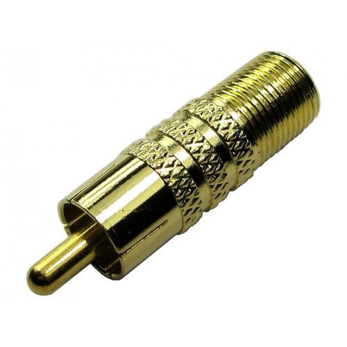 Cables Direct 3-FF-RCAM cable gender changer RCA F Type Gold