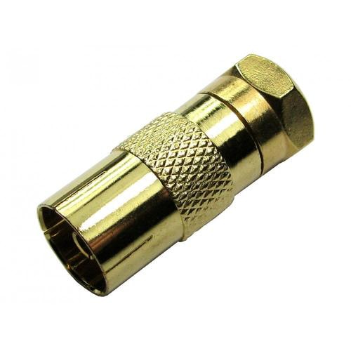 Cables Direct 3-FM-9F cable gender changer F Type RF Coax TV Aerial Gold