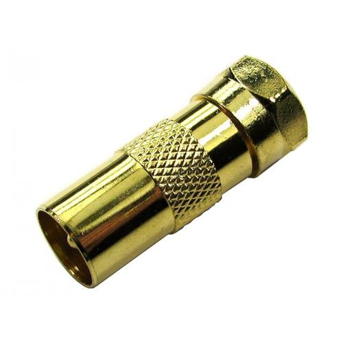Cables Direct 3-FM-9M cable gender changer F Type RF Coax TV Aerial Gold