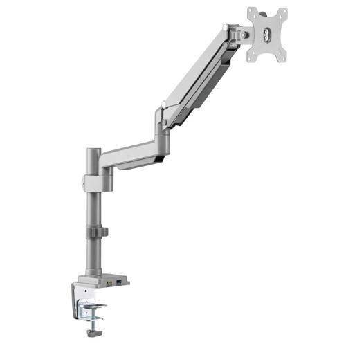 Tripp Lite DDR1732SAL Single-Display Flex-Arm Desktop Clamp or Grommet for 13 to 34 Displays - USB and Audio Ports, Aluminum