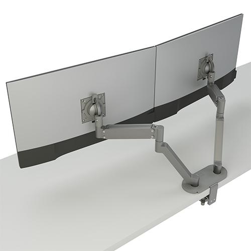 Chief Koncis Monitor Arm Mount, Dual, Silver