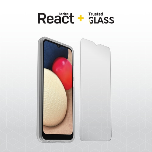 OtterBox React + Trusted Glass Series for Samsung Galaxy A02s, transparent