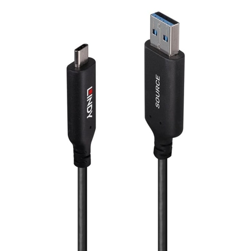 Lindy 10m USB 3.2 Gen 1 Type A to C Fibre Optic Hybrid Cable