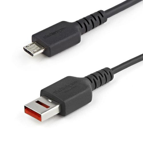 StarTech.com 3ft (1m) Secure Charging Cable  USB-A to Micro USB Data Blocker Charge-Only Cable  Power-Only Charger Cable for Phone/Tablet  Data Blocking USB Protector Adapter Cable