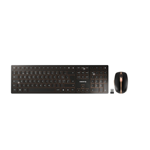 CHERRY DW 9100 SLIM keyboard Mouse included RF Wireless + Bluetooth QWERTZ Swiss Black