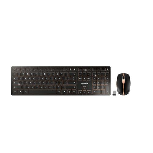 CHERRY DW 9100 SLIM keyboard Mouse included RF Wireless + Bluetooth QWERTY US English Black