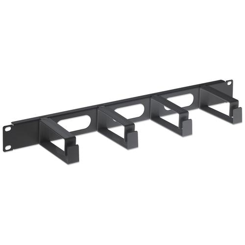 Intellinet 19 Cable Management Panel, 1U, 4 long plastic rings, Black