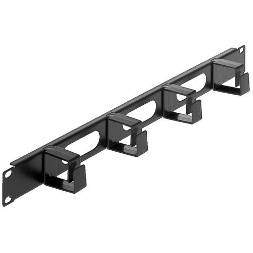 Intellinet 19 Cable Management Panel, 1U, 4 short plastic rings, Black