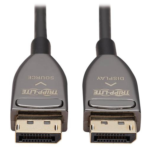 Tripp Lite P580F3-30M-8K6 DisplayPort Active Optical Cable (AOC), 8K 60 Hz (M/M), CL3 Rated, Latching Connectors, Black, 30 m (98 ft.)