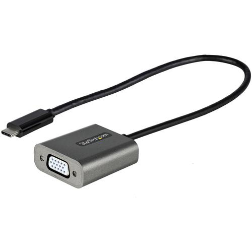 StarTech.com USB C to VGA Adapter - 1080p USB Type-C to VGA Adapter Dongle - USB-C (DP Alt Mode) to VGA Monitor/Display Video Converter - Thunderbolt 3 Compatible - 12 Long Attached Cable - Upgraded Version of CDP2VGA
