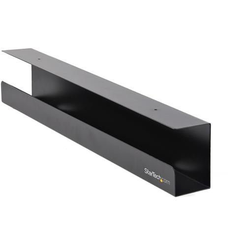 StarTech.com Under Desk Cable Management Tray - Office/Standing Desk Cable Tray Organizer - Desk/Table Mount Holder for Cords/Wire/Power Strip - Computer Cable Manager - 23-1/2L x 4-1/2D