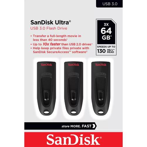 Western Digital Ultrastar SanDisk Ultra USB flash drive 64 GB USB Type-A 3.0 Black