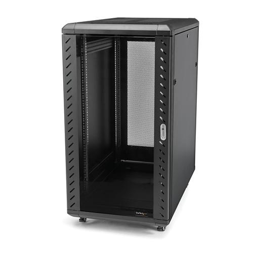 StarTech.com 32U 19 Server Rack Cabinet - Adjustable Depth 6-32 - Flat Pack - Lockable 4-Post Network/Data/AV Equipment Rack Enclosure with Glass Door & Casters - 1763lb/800kg Capacity